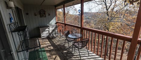 Our expansive deck has a gorgeous view of the Ozark Mountains!