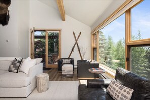 Living room with mountain views