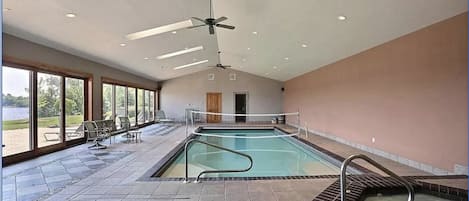 Indoor pool with Steamroom and Hot tub
