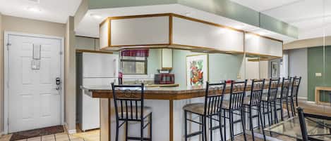 Full Kitchen with Extra Bar Seating