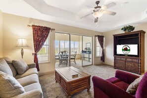 Comfortable Living Space with Cable and Flatscreen TV