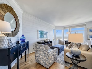Living Room with TV and Ocean Views at 1506 SeaCrest