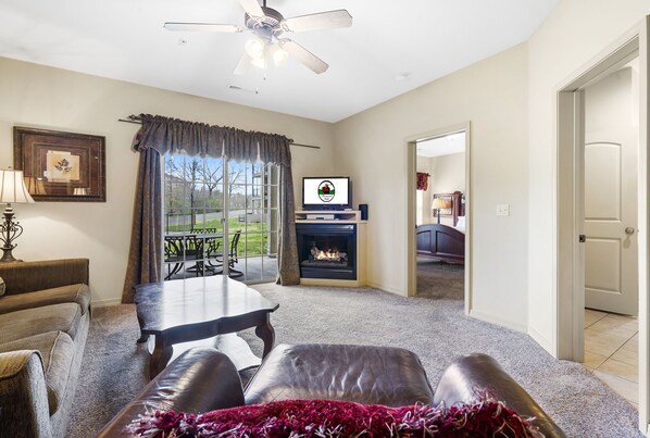 Living Room - Cable TV/DVD, Sofa Bed, Patio Access