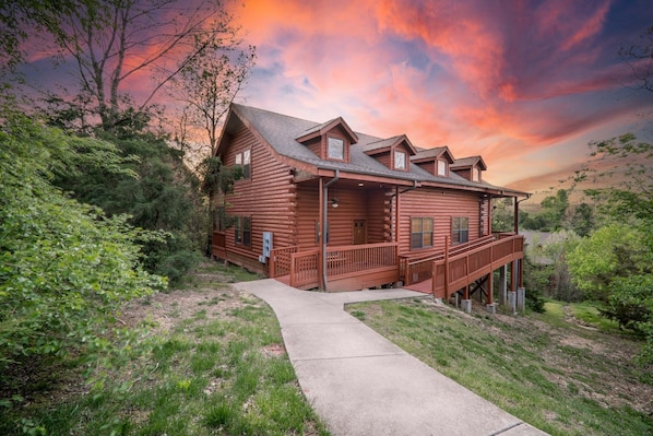 Cabin Exterior during Sunset- This includes both connecting units!