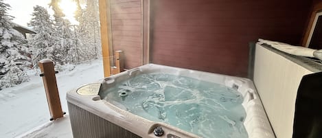 Private Hot tub perfect for enjoying after a day on the slopes