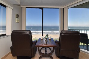 Perfect view of beach from this new smyrna beach vacation rental