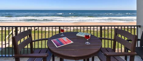 Gorgeous beach front view from balcony of chadham by the sea 315