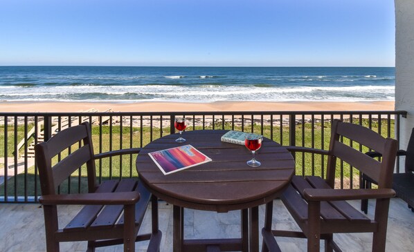 Gorgeous beach front view from balcony of chadham by the sea 315