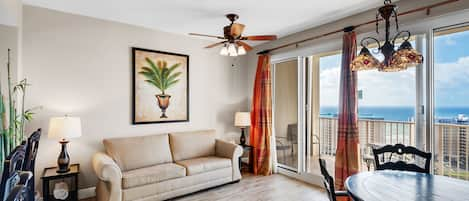 Beautiful living room with Gulf views