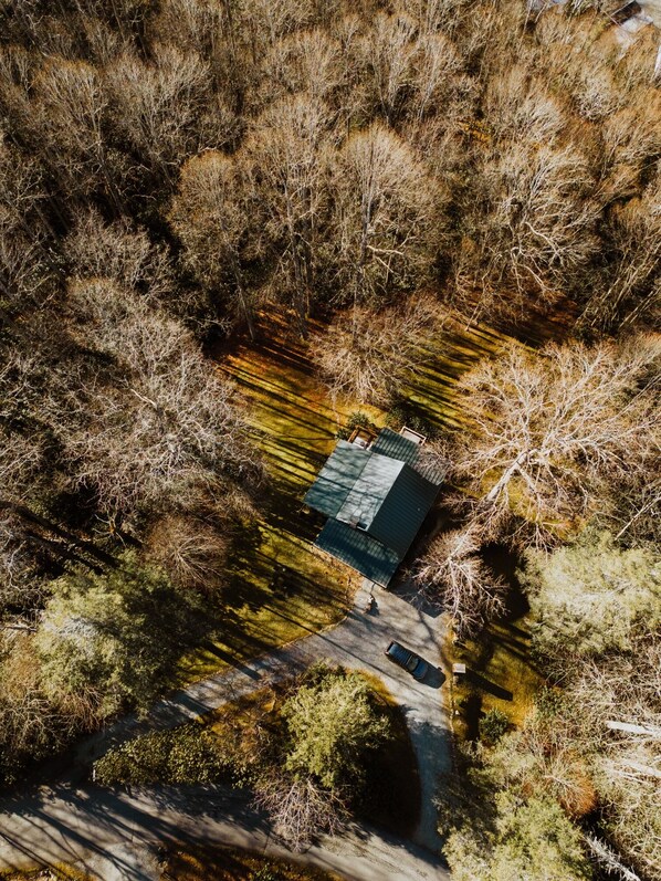 Overhead shot of Hemlock Hill Cabin
