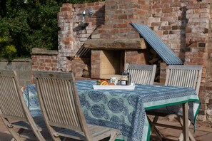 Enjoy the morning sun and views from the garden terrace