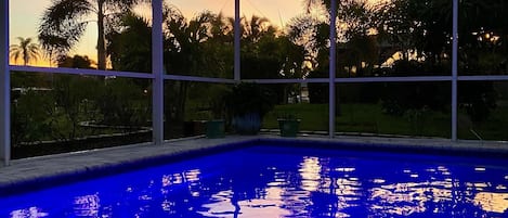 Lovely screened in pool 
