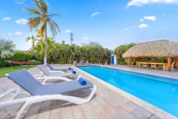 Crystal blue pool for a refreshing swim