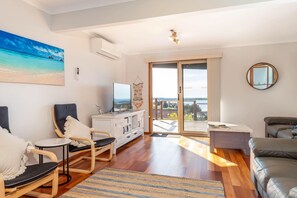 Enjoy the water views from the lower level living area