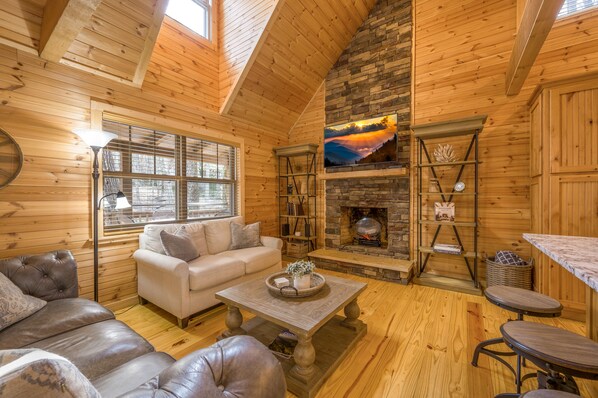 Cozy Living Room with Fireplace