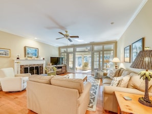 Living Room and Carolina Room at 4 East Garrison Place