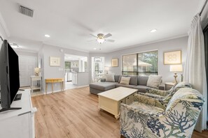 Open Concept Living Room, Dining Room, & Kitchen