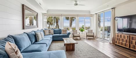 Living Room with Ocean Views at 3103 SeaCrest