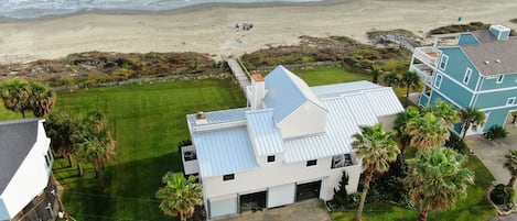 Beachfront home with private lawn and beach walkover, massive deck, & epic views