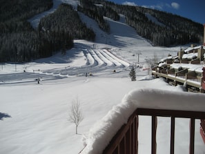View of tubing hill from our balcony