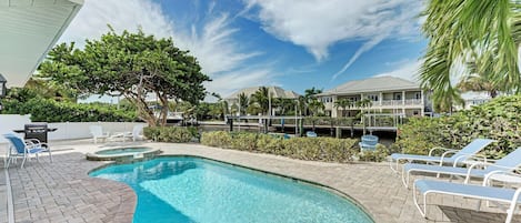 Lazy Lagoon pool area looking toward the canal