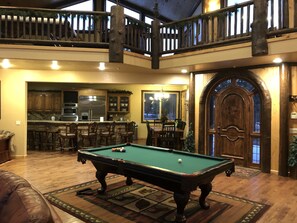 Pool table and upstairs loft