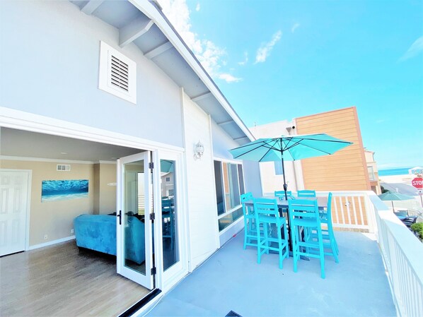 French doors open onto your Ocean and Catalina Island View Balcony!