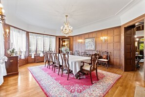 Large formal dining room seats 12-14!