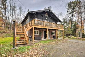 Exterior | 2-Tiered Deck | Charcoal Grill | Private Fire Pit