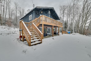 Exterior | 2-Tiered Deck | Charcoal Grill | Private Fire Pit