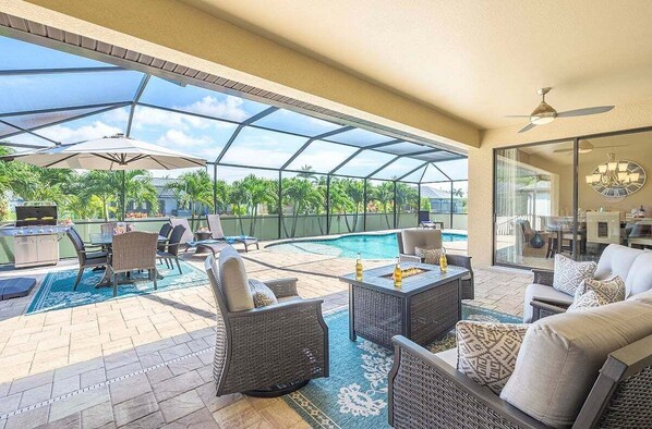 Large Open Pool Area with Plenty Seating Options