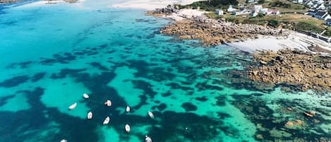 Une des plus belles plages du Finistères Nord, la masion à 100m par la dune