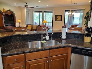 Kitchen with bar seating