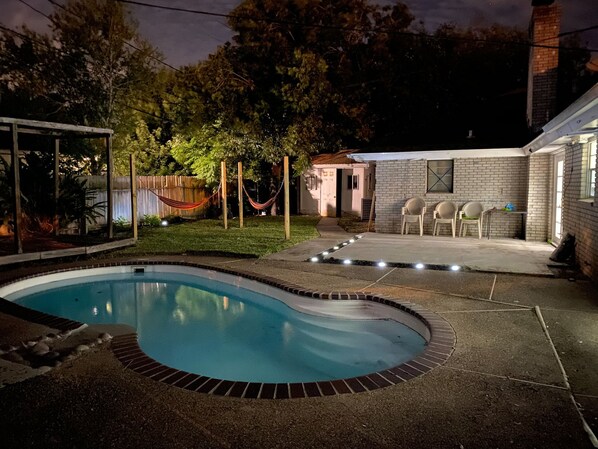 Relax in the pool, hammock, or on the deck. 