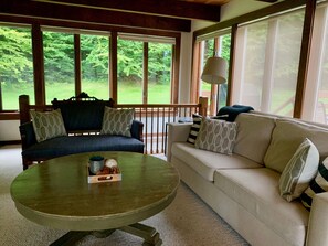 Living area adjacent to TV