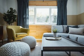 Comfortable Seating with Pops of Green