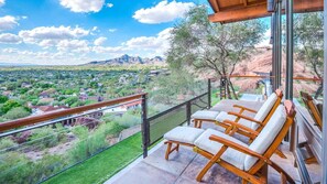 Master Bed (Patio two) - Sun loungers & incredible valley views