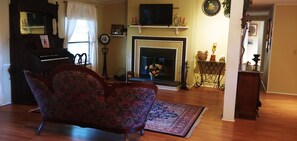 wood burning fireplace