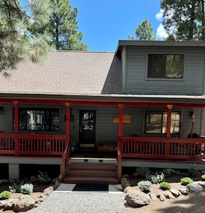 Decking around 3 sides of the home.