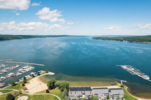 You are just a block from Lake Charlevoix