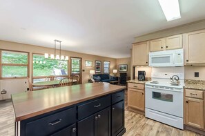 Plenty of prep space in this fully stocked kitchen