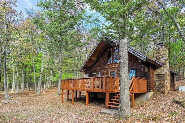 A cozy cabin nestled in the West Virginia mountains