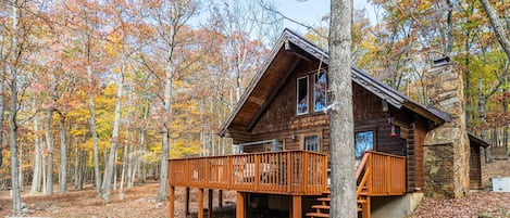 A cozy cabin nestled in the West Virginia mountains