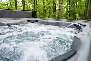 After a long day exploring the area, relax in the hot tub.