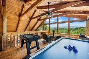 Foosball, Air Hockey and View. Entertainment for adults and kids.