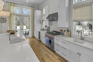 Stainless Appliances, Wine Cooler, and Ample Countertop Space for Meal Prep