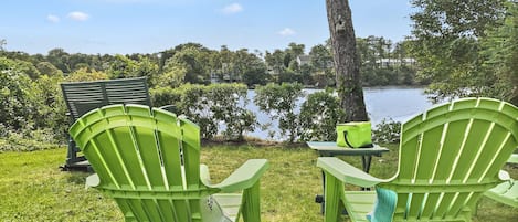 View of Joseph's Pond from the back yard - 35 Vacation Lane Harwich Cape Cod - New England Vacation Rentals