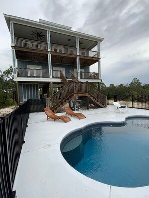 Back of the house with the new pool