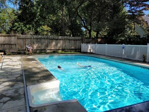 Pool, fully fenced with child safety gates.  Pool is heated in spring and fall.