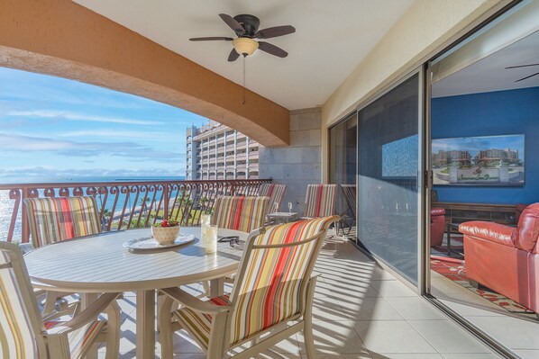 Dining table on patio